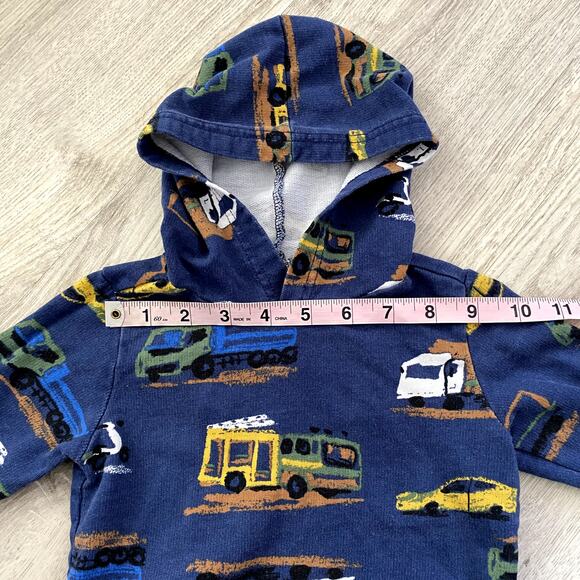 Baby 2-Piece Navy Construction Truck Hoodie and Pants Set 18M - Picture 3 of 10